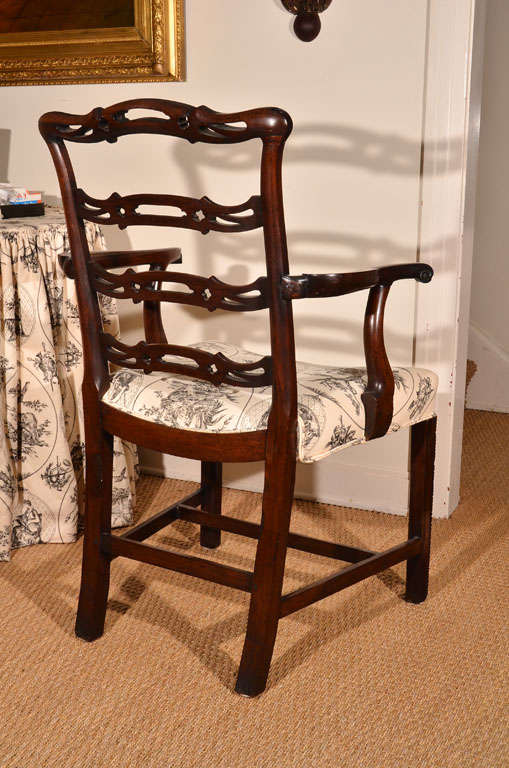 Wood Upholstered Arm Chair For Sale