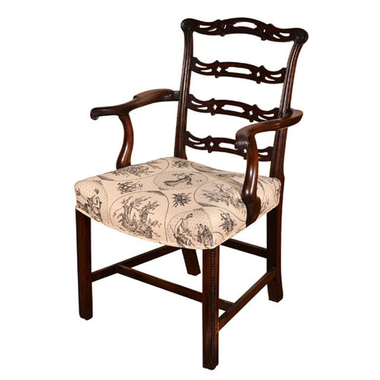 Chippendale Period Arm Chair For Sale
