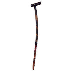 Carved Wood Cane Antique Carved Wood Cane