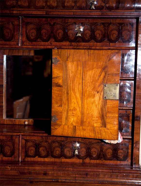 Oak William and Mary English Gentleman's Cabinet on Stand