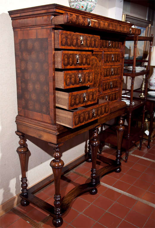 William and Mary English Gentleman's Cabinet on Stand 1