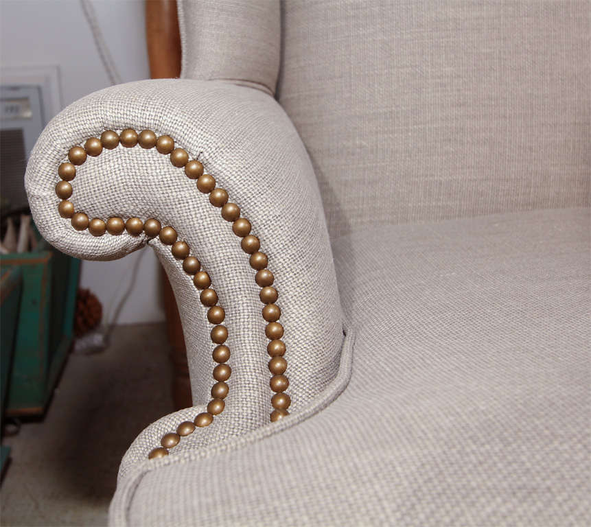 European pair wingback chairs