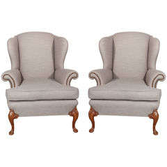 pair wingback chairs