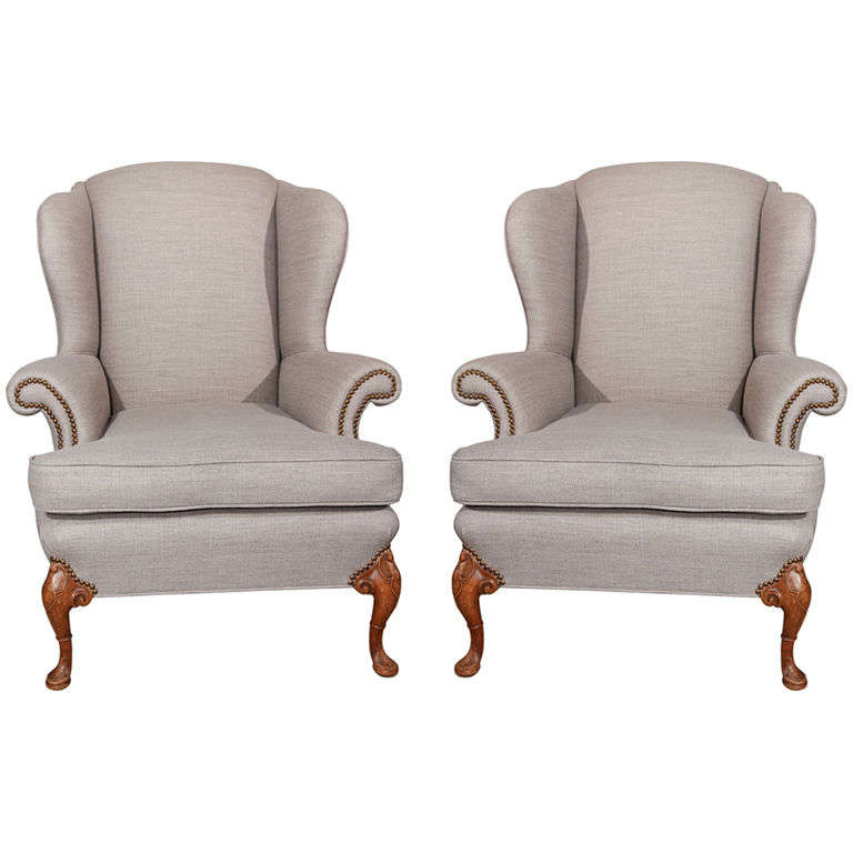 pair wingback chairs