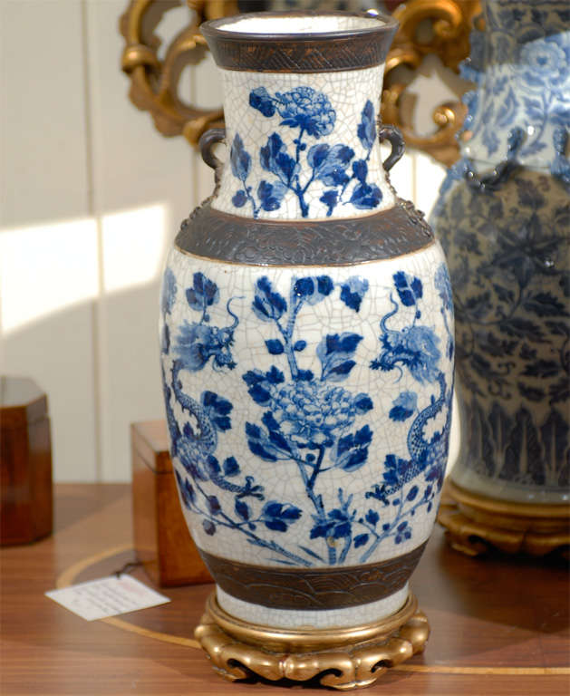 English Crackleware Vases For Sale