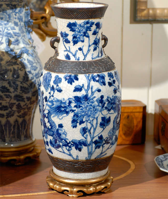 Gilt Crackleware Vases For Sale