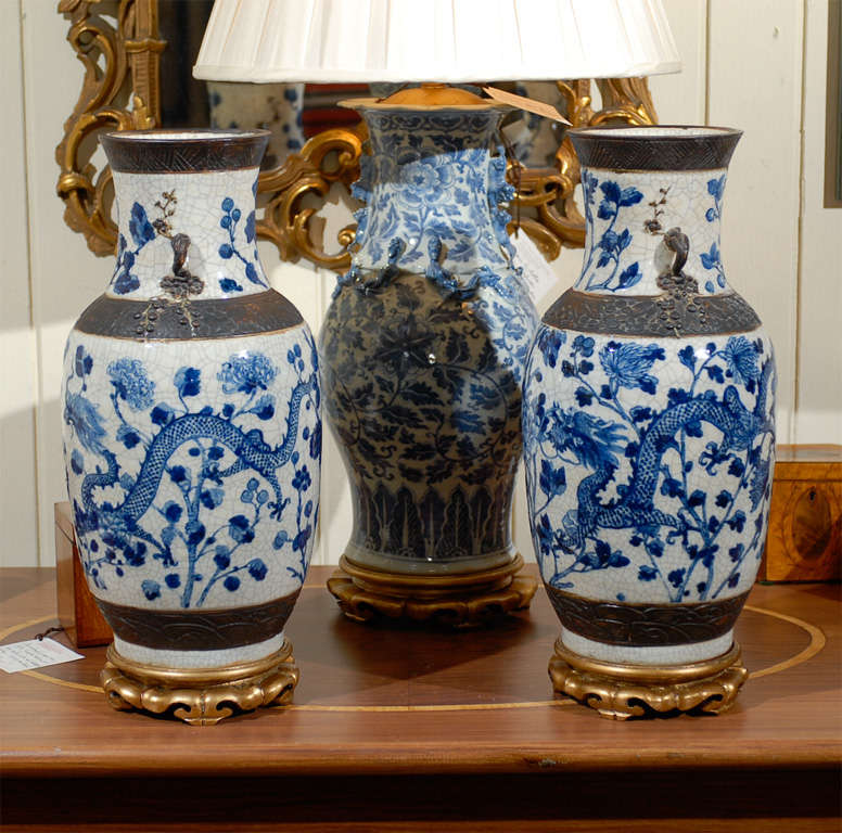 Crackleware Vases In Excellent Condition For Sale In Atlanta, GA