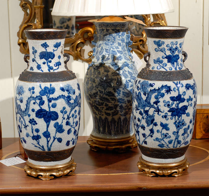 19th Century Crackleware Vases For Sale