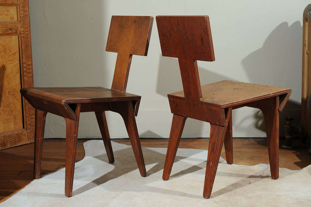 Pair of Nathan Lerner Birch Plywood Chairs 4