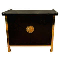 Mastercraft Style black lacquer Credenza / Cabinet