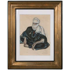 'Touareg in Hoggar' Gouache by Monique Cras, Art Deco, 1942 10