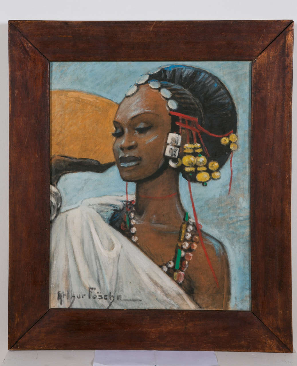 'Fulani Woman' Oil on Canvas by Pierre Foache, Art Deco, France, circa 1930 5