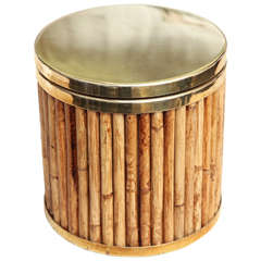 Gabriella Crespi Bamboo and Brass Ice Bucket