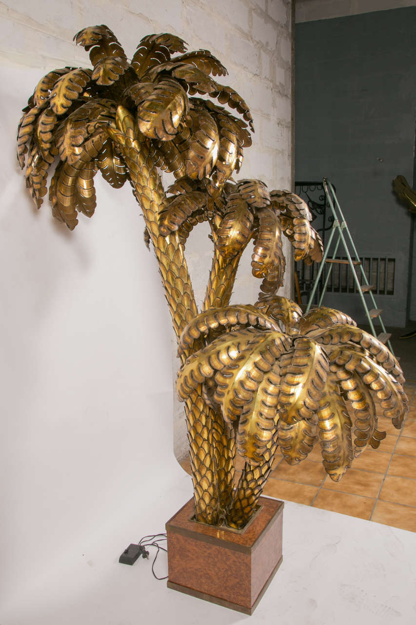 French Palm Tree Floor Lamp attributed to Maison Jansen