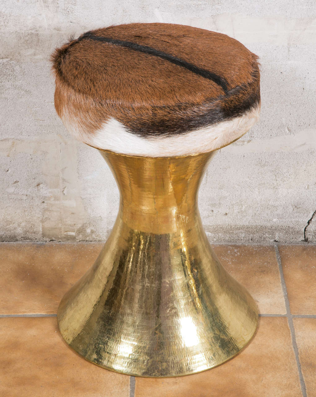 Brass Pair of brass stools in the style of Henri Fernandez