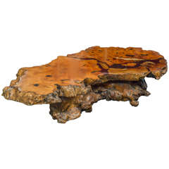 Modern Root Table with Resin Fill Bearing Metallic Flecks