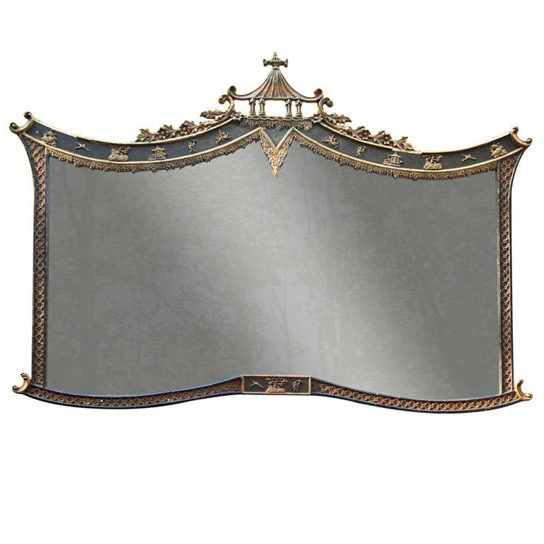 continental  "chinoiserie" overmantel mirror