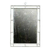 vintage white painted metal "faux bamboo " wall mirror