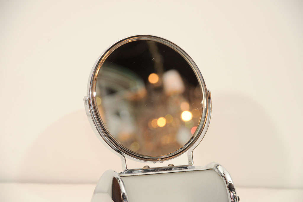 Machine Age Illuminated & Magnifying Vanity Mirror In Excellent Condition In New York, NY