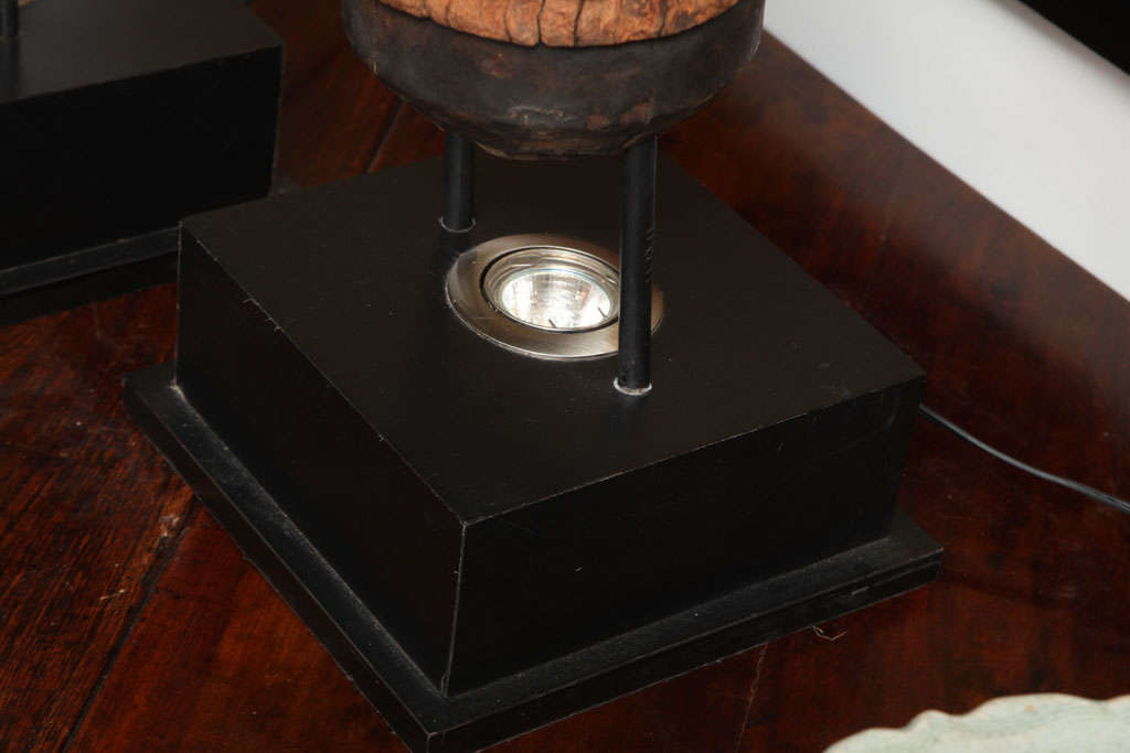 Wood Sugar Grinder Hub Lamps