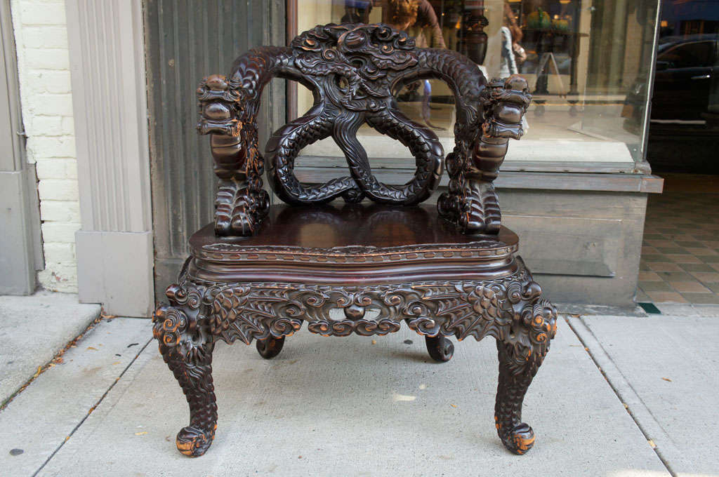 Elaborately carved Chinese Throne Chair