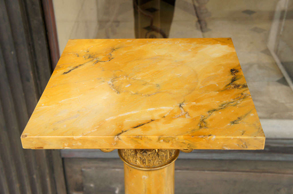 19th Century French Siena Marble Pedestal