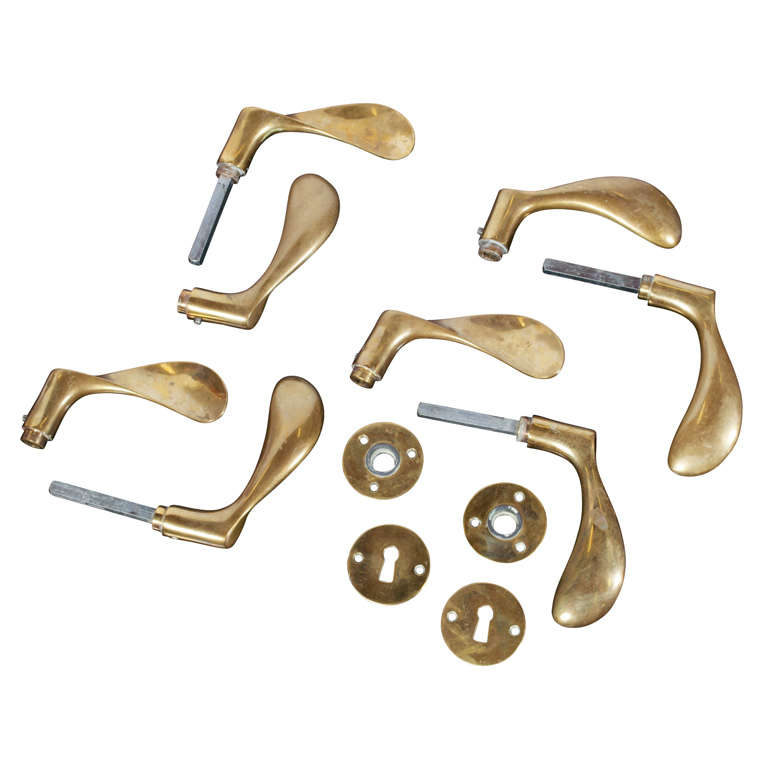 Arne Jacobsen - Brass Door Handle Sets at 1stDibs
