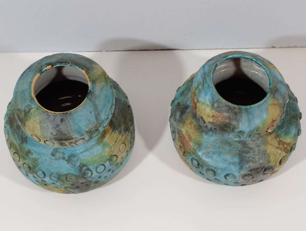 Pair of Sea Garden Vases by Alvino Bagni for Raymor For Sale 3