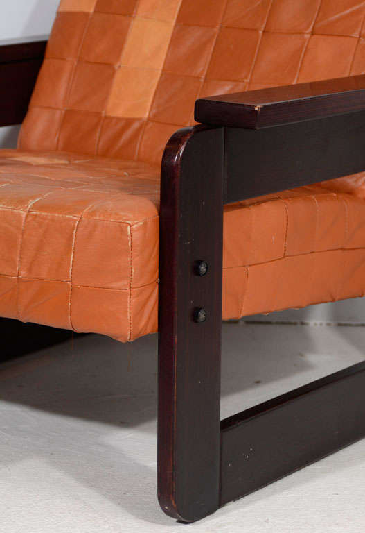 Mid-20th Century Brazilian Rosewood and Leather Armchairs by Percival Lafer For Sale
