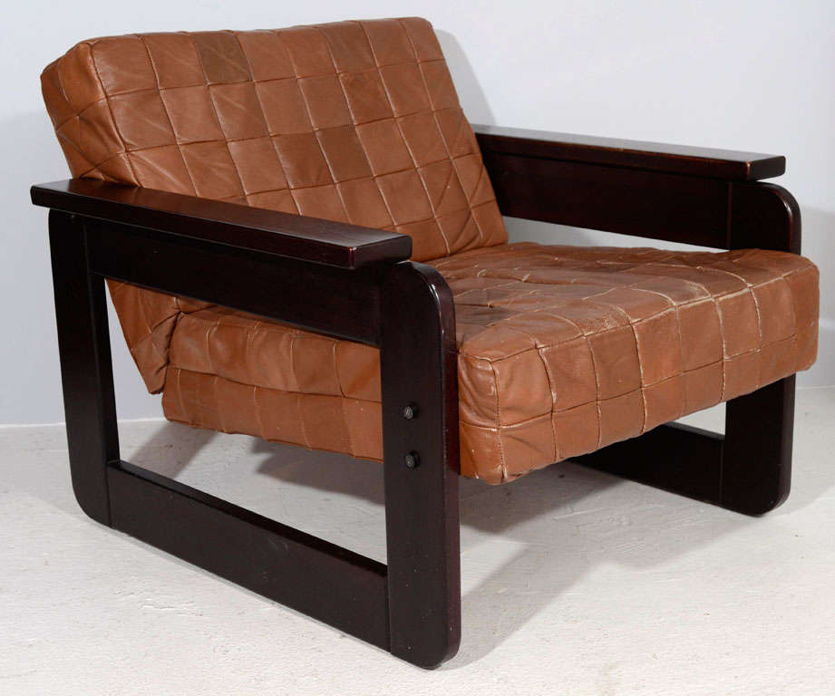 Brazilian Rosewood and Leather Armchairs by Percival Lafer For Sale 4