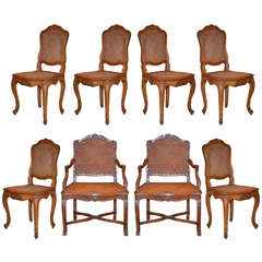 Antique Set of Eight Louis XV Chairs