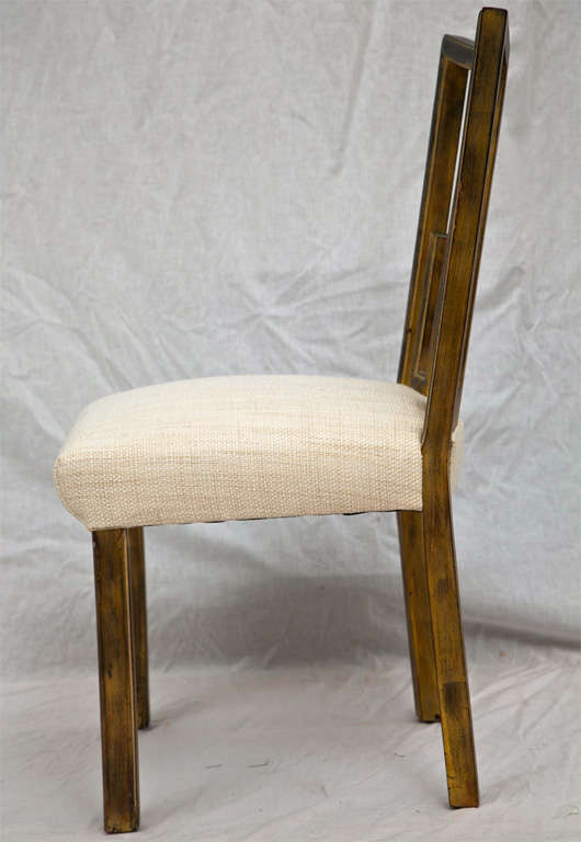 Beech Six James Mont Dining Chairs with Greek Key Detail