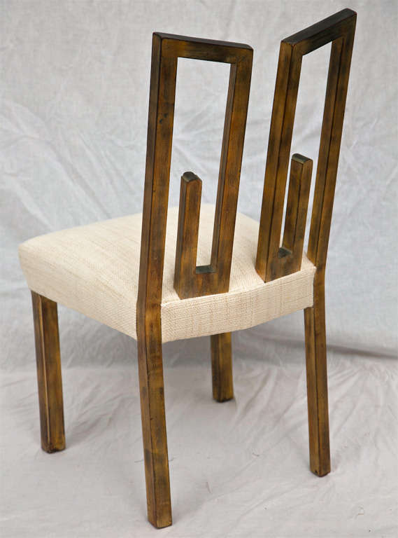 Six James Mont Dining Chairs with Greek Key Detail 2