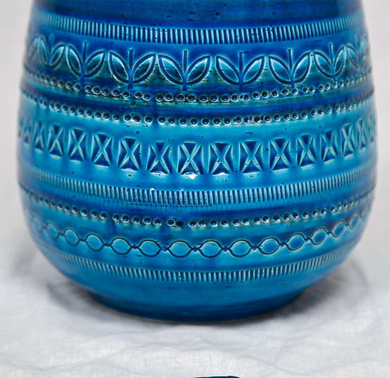 Italian Bitossi Rimini Blue Vase For Sale