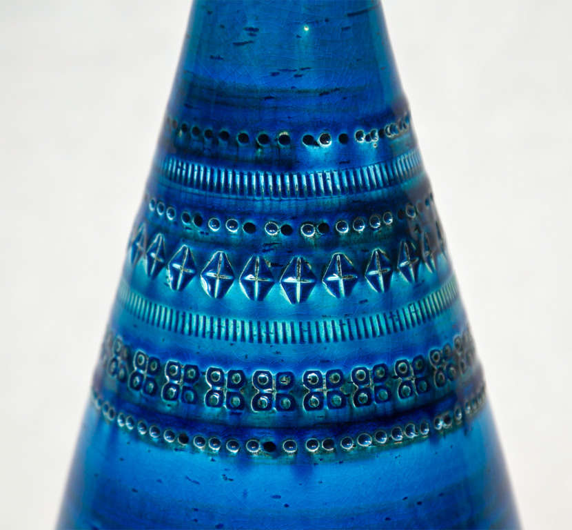 Mid-Century Modern Bitossi Rimini Blue Vase For Sale