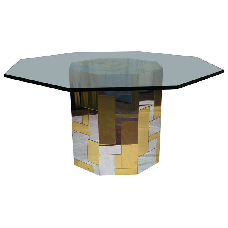 Paul Evans Cityscape  Signed Octagonal Breakfast Table For Sale