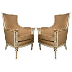 Pair Bergeres Chairs by Jansen