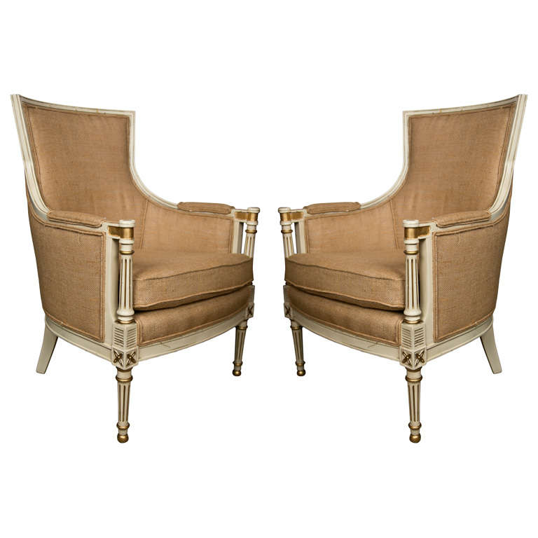 Pair Bergeres Chairs by Jansen