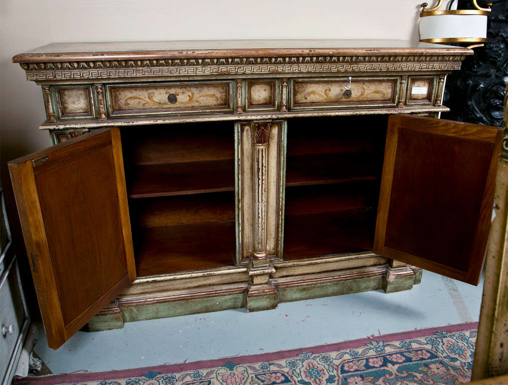 Italian Painted Credenza Cabinet 1