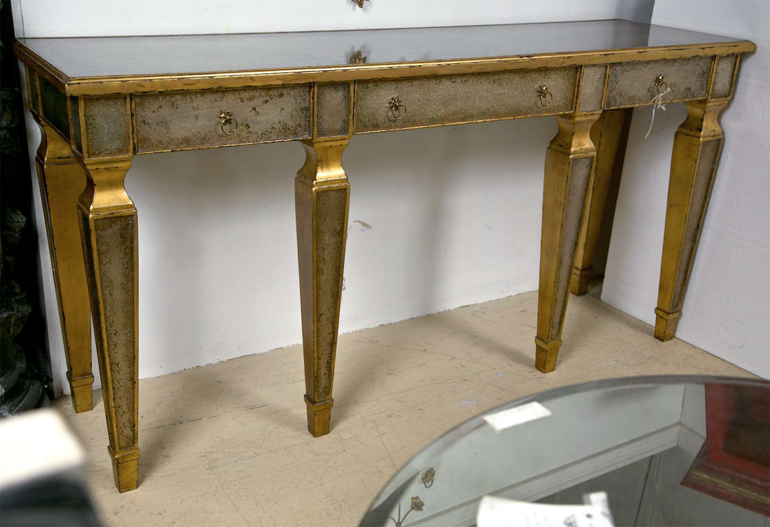 Gilded and Mirrored Console Table