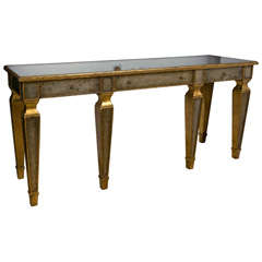 Gilded and Mirrored Console Table