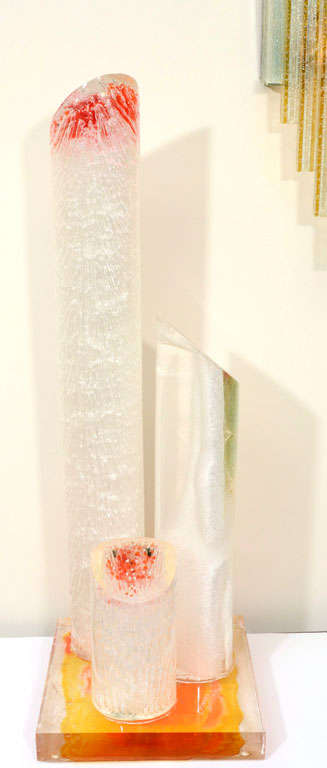 Resin Pillars Sculpture By Leonard Bernstein