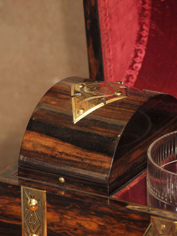 19th Century Antique Coromander Wood Tea Caddy with Original Interior