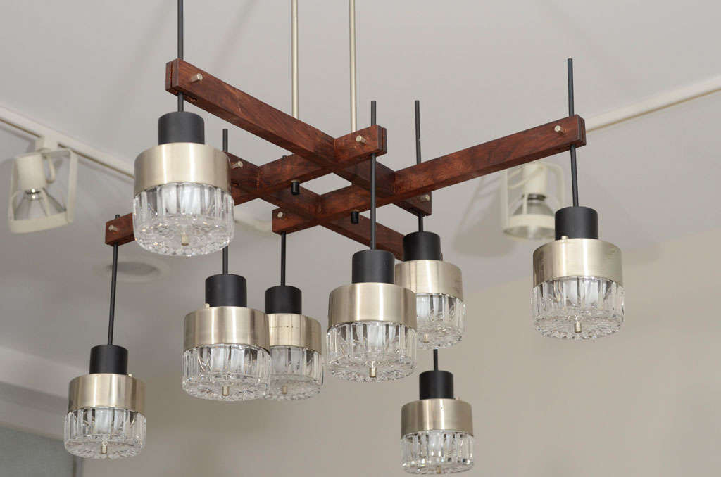 Mid-20th Century Stilnovo Chandelier For Sale