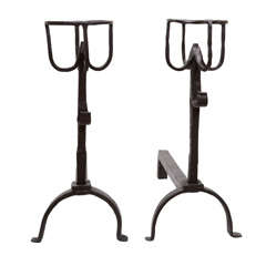 Pair of Open Dome Andirons