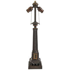 Fine Bronze Column Lamp Base, Messenger & Sons, England, circa 1830