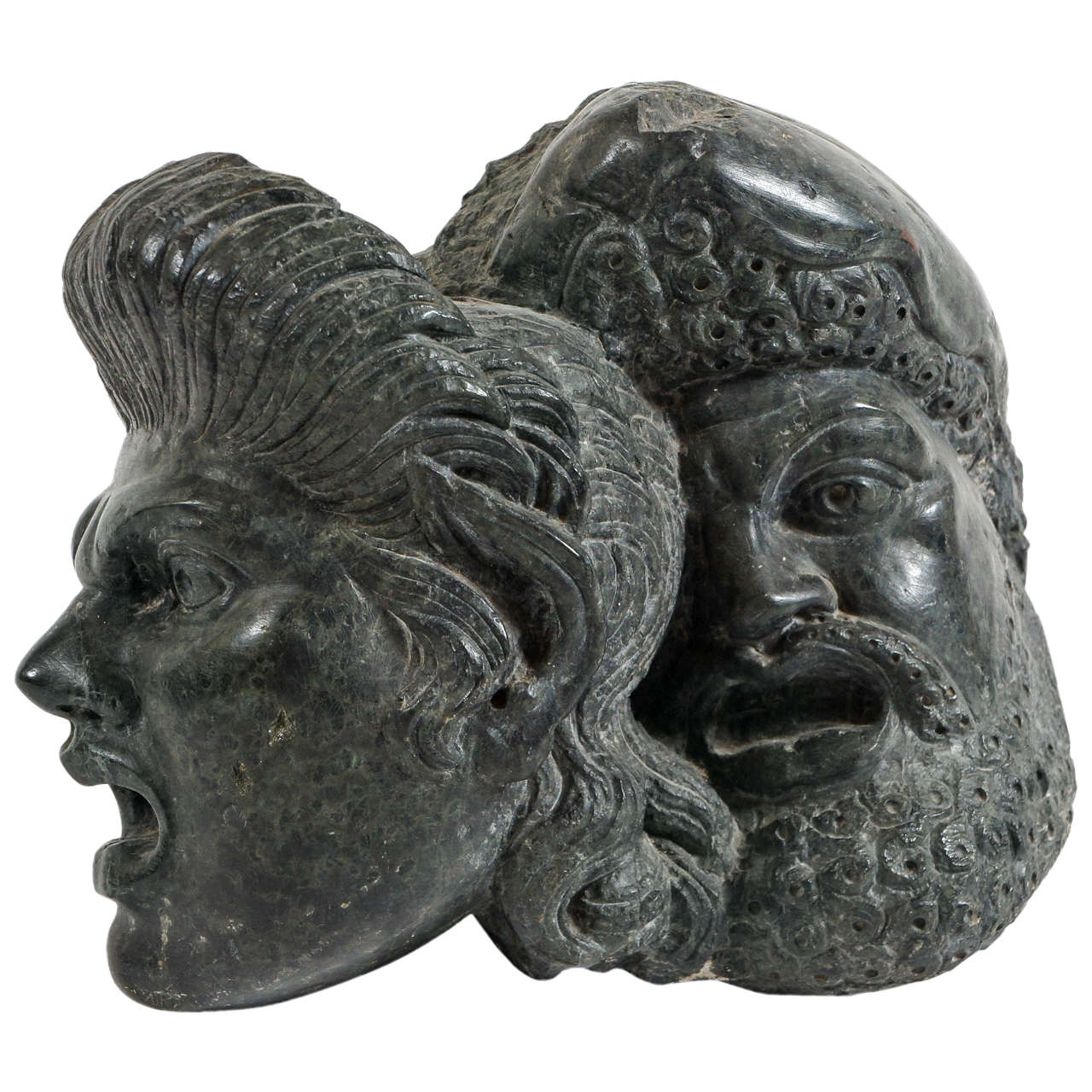 Grand Tour Marble Carving of Drama Masks