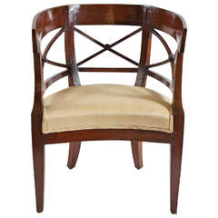 Exceptional c. 1805 Italian Klismos Tub Chair
