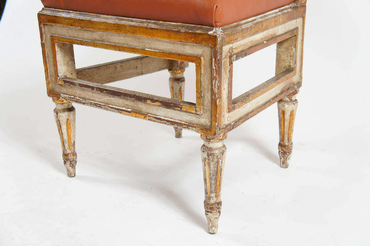 Extraordinary Set of Six Italian Parcel Gilt Dining Chairs, Naples c. 1785 3
