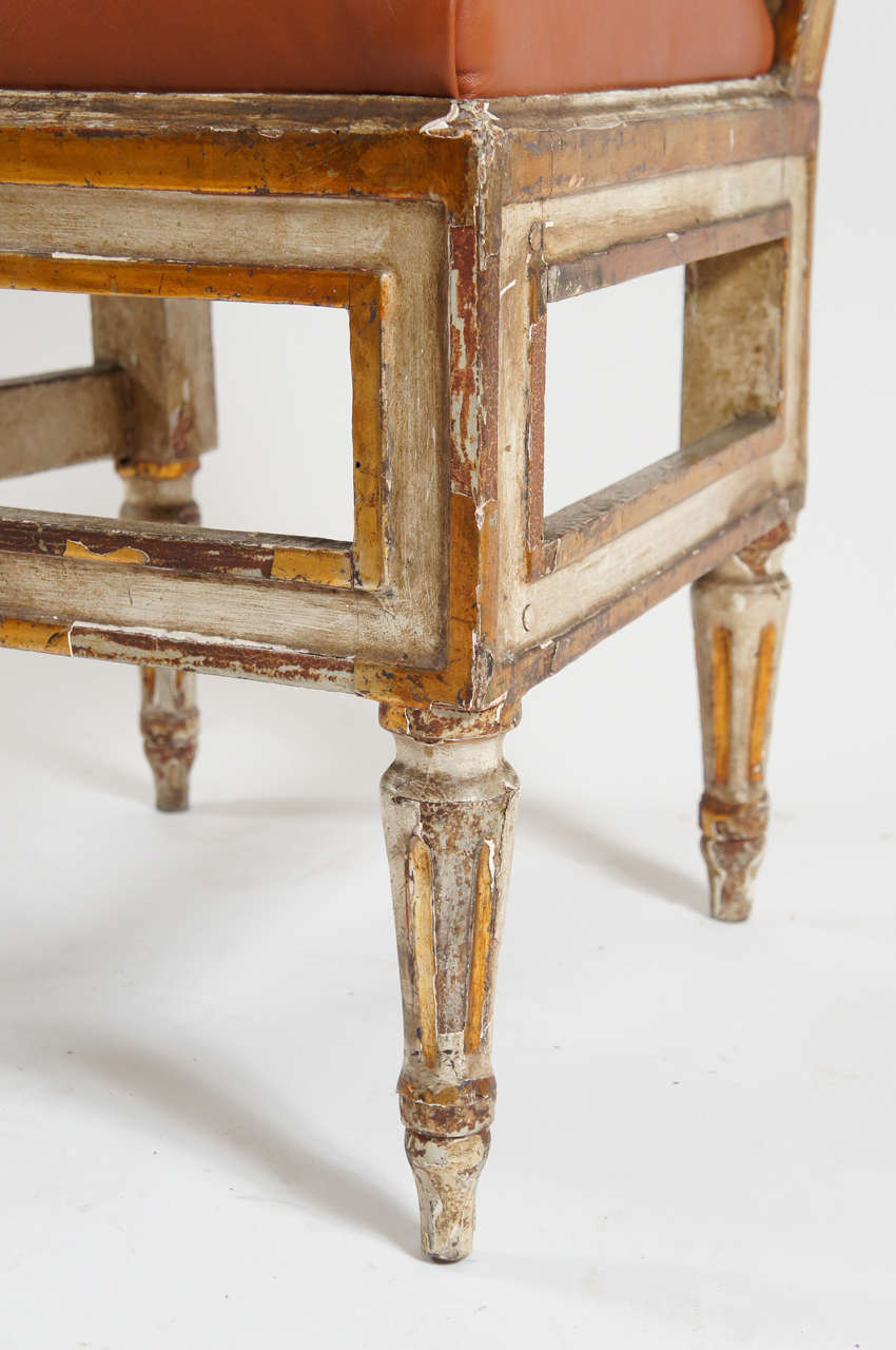 Extraordinary Set of Six Italian Parcel Gilt Dining Chairs, Naples c. 1785 4